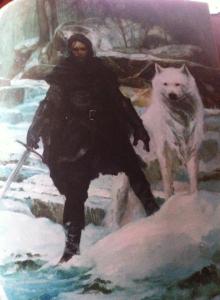 Jon Snow e Fantasma (que só aparecem na ilustração mesmo =x)